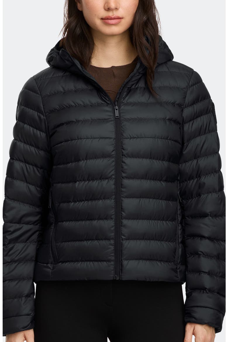 Athera Water Repellent Hooded Down Jacket, Main, color, BLACK - NOIR
