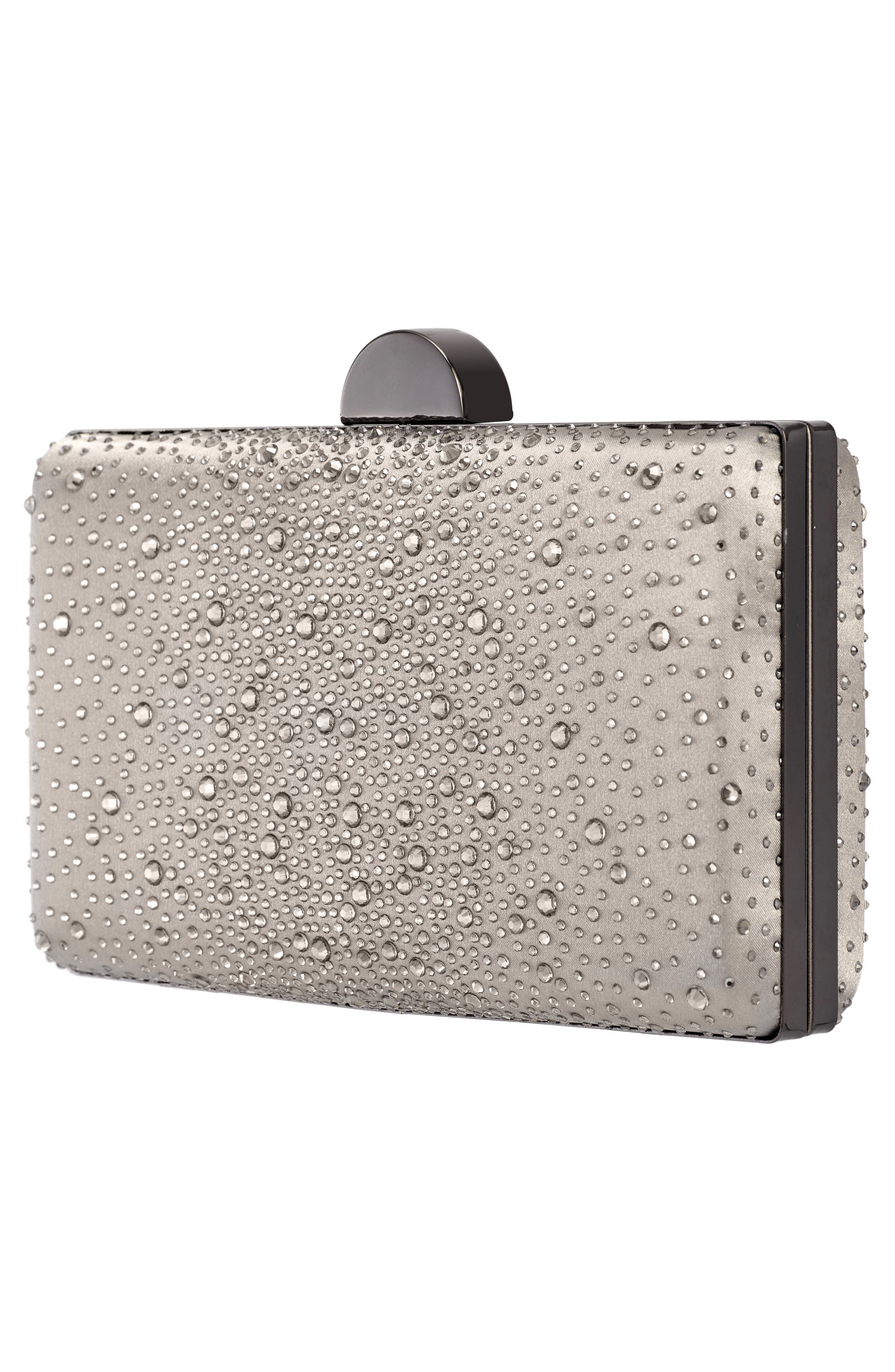 LADY COUTURE Glamorous Satin Evening Bag, Alternate, color, Pewter