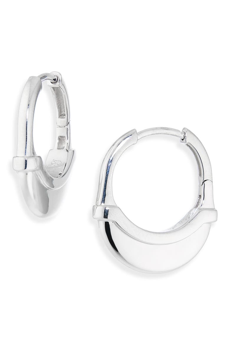Luna Sterling Silver Hoop Earrings, Main, color, SILVER