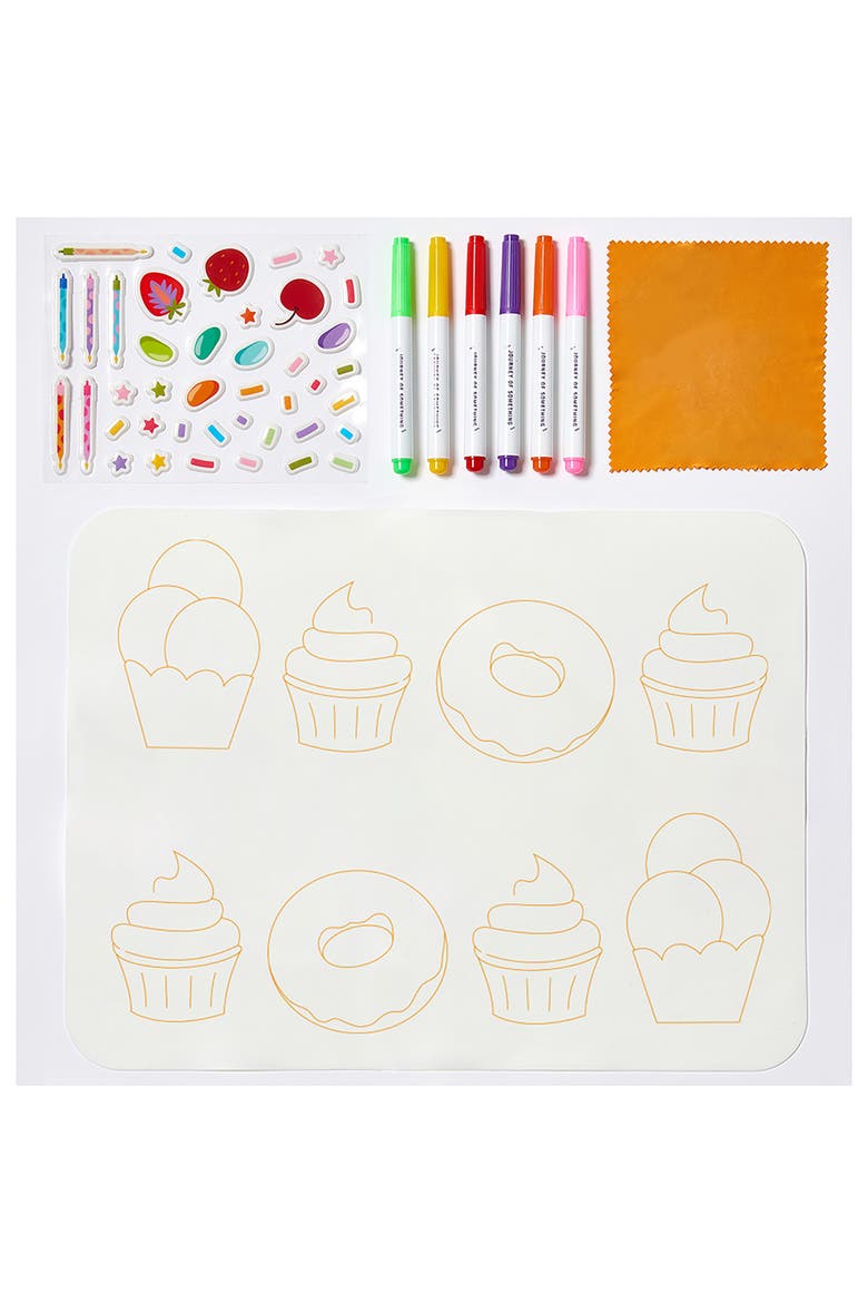 Wipeable Silicone Mat, Sweet As, Reusable Coloring Kit, Alternate, color, Multicolored