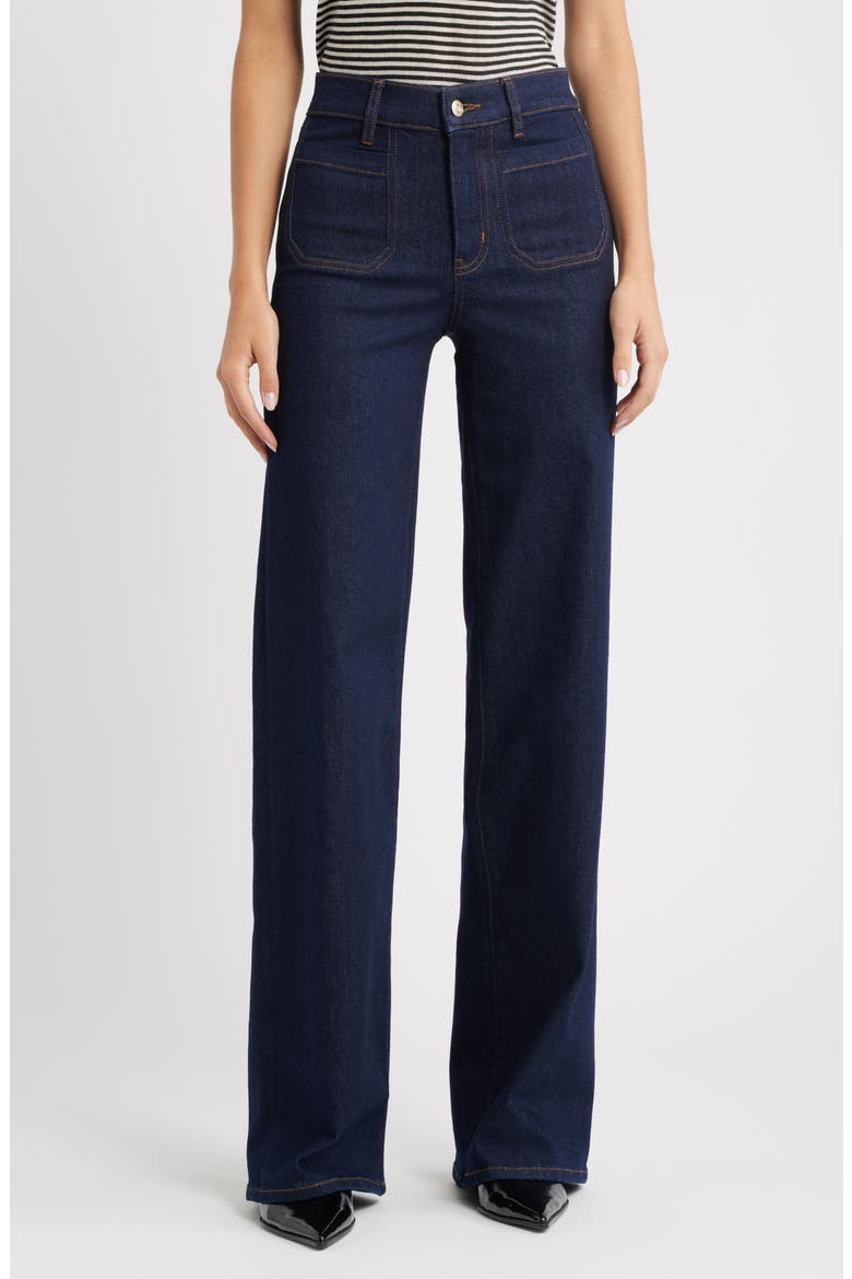 Le Slim Palazzo Long Modernist Pocket Wide Leg Jeans, Main, color, RINSE