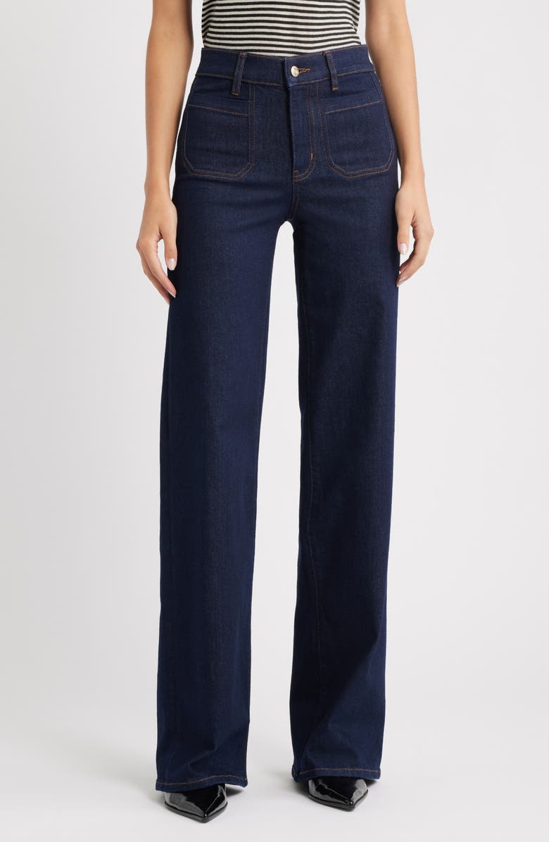 FRAME Le Slim Palazzo Long Modernist Pocket Wide Leg Jeans, Main, color, Rinse