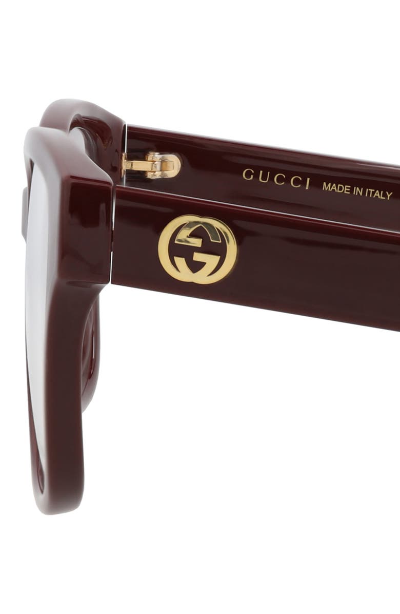 Gucci 54mm Square Sunglasses, Alternate, color, Red Red Transparent