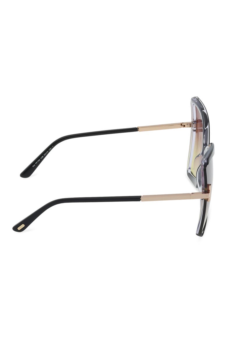 Gia 63mm Oversize Butterfly Sunglasses, Alternate, color, BLACK & CRYSTAL / SUNSET