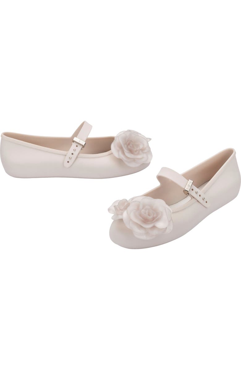 Melissa Soft Ballerina Petals Mary Jane Flat, Alternate, color, Beige
