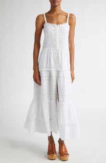 Isabel Marant Étoile Divine Lace & Eyelet Detail Cotton Sundress