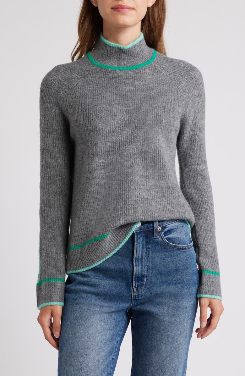 Hatley Contrast Trim Mock Neck Sweater, Main, color, 