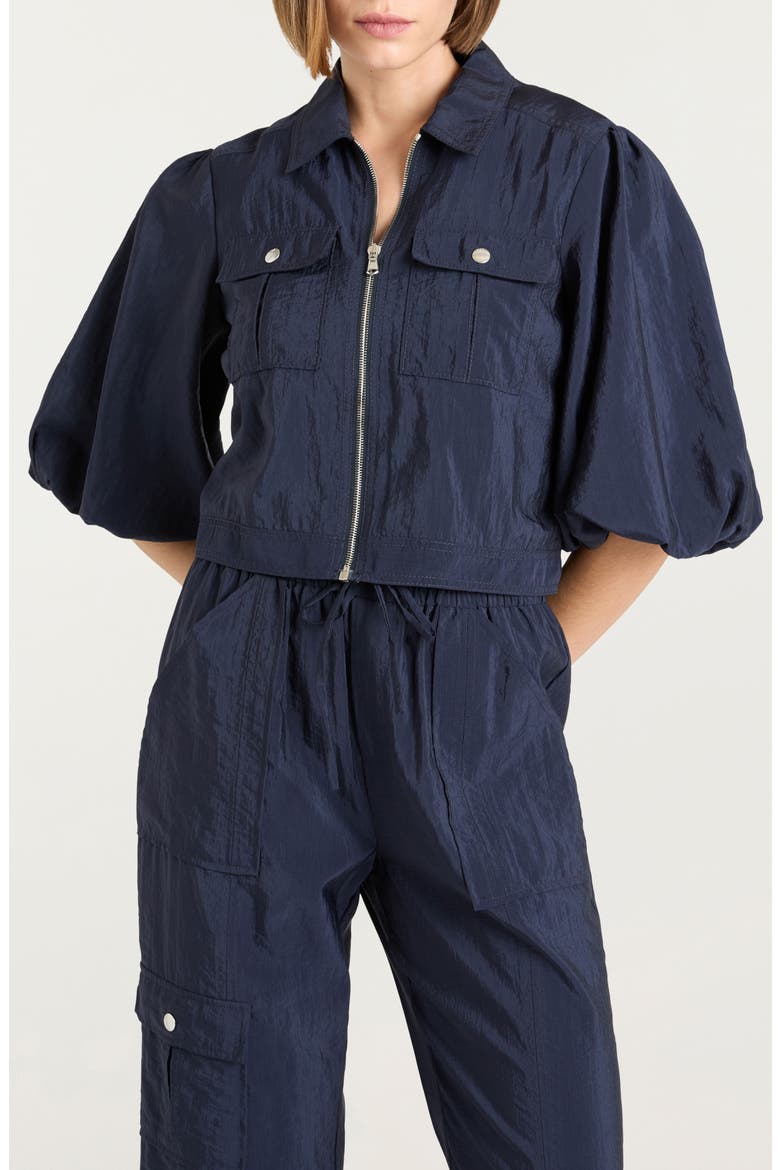 Ottie Elbow-Sleeve Jacket, Main, color, NAVY