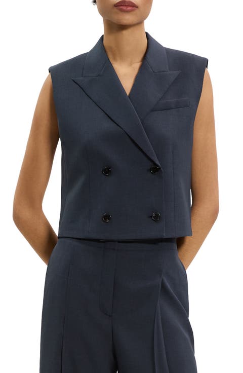 Double Breasted Crop Vest