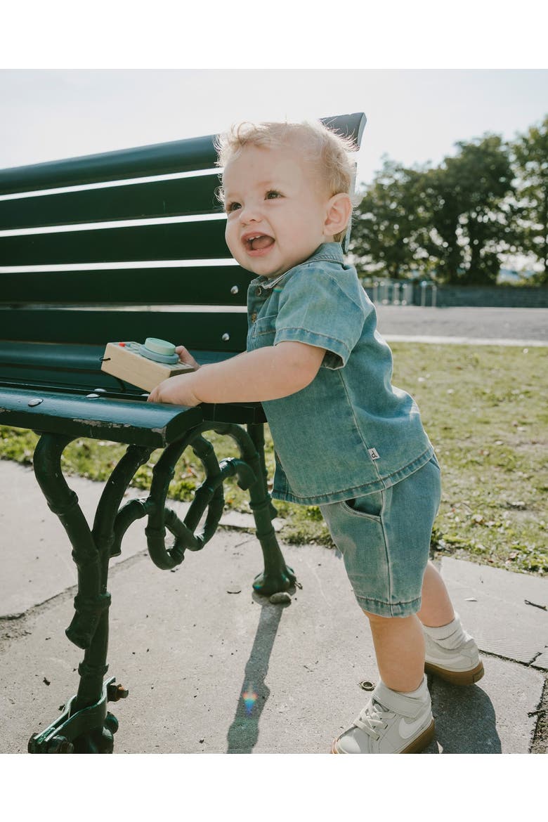 Light Blue Chambray Top and Short Set, Alternate, color, Light Blue Denim