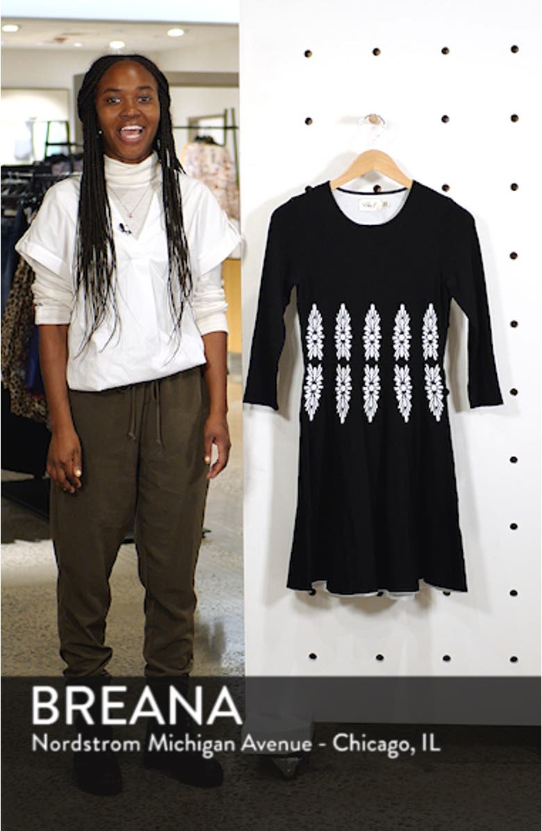 Three-Quarter Sleeve Fit & Flare Dress, sales video thumbnail