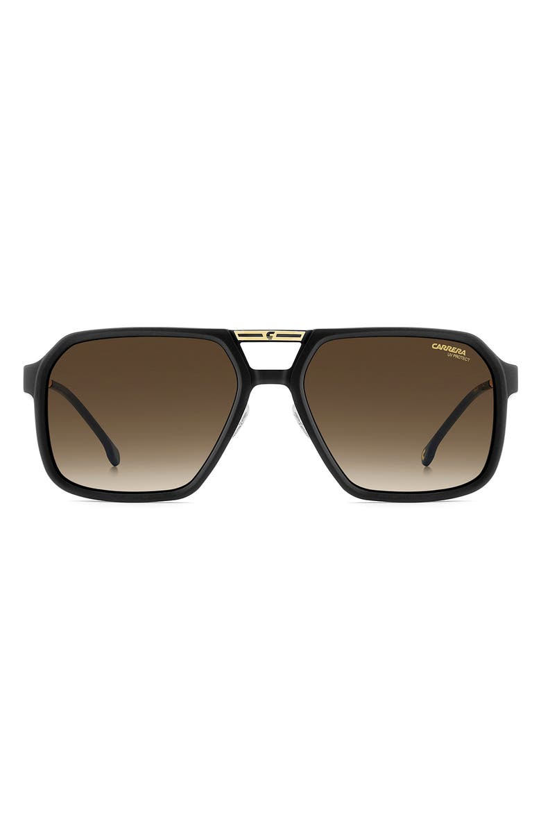 Carrera Eyewear Victory 59mm Gradient Square Sunglasses, Main, color, Black/ Gold/ Brown/ Green