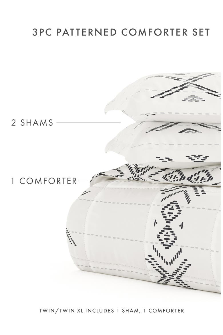Premium Down Alternative Urban Stitch Patterned Comforter Set, Alternate, color, GRAY