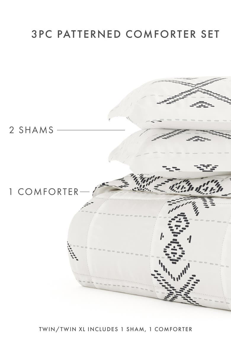 HOMESPUN Premium Down Alternative Urban Stitch Patterned Comforter Set, Alternate, color, Gray