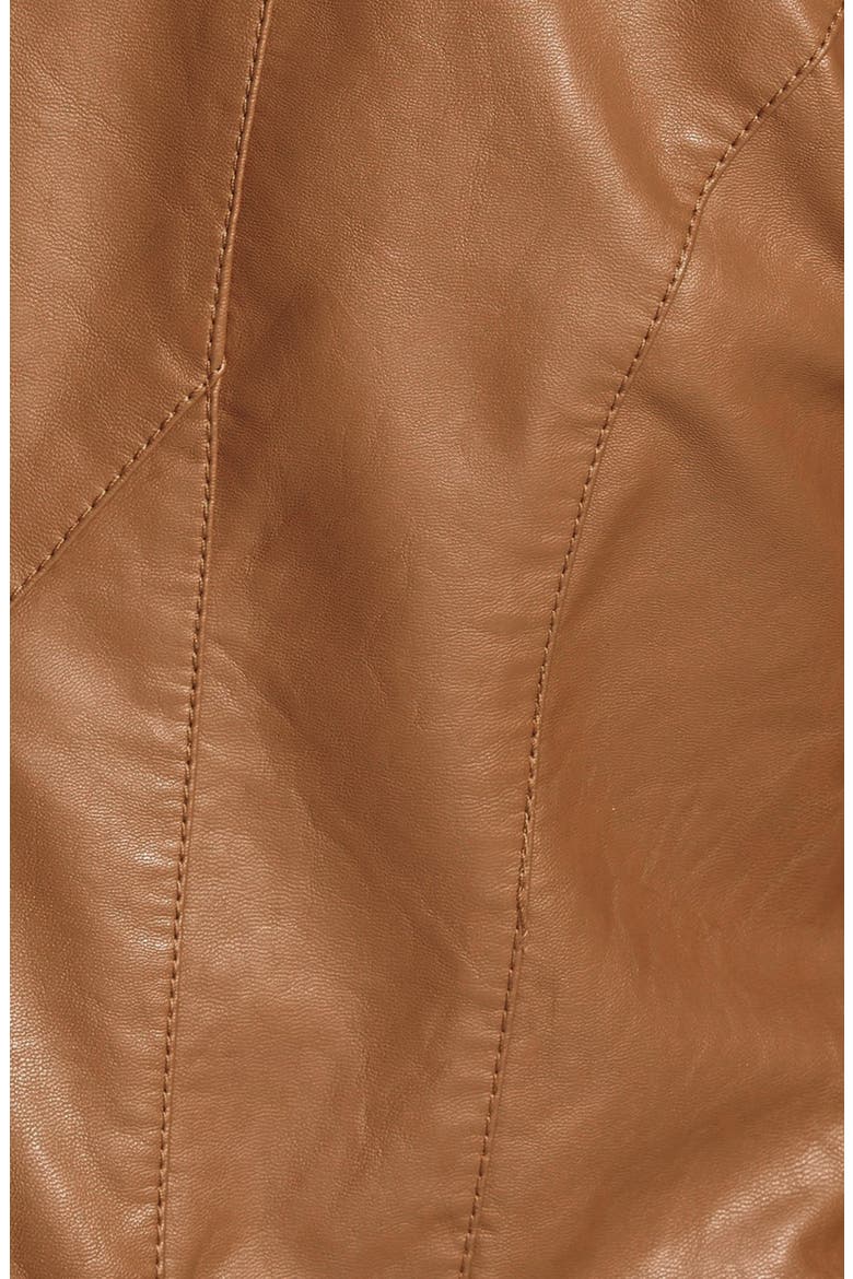 Faux Leather Jacket, Alternate, color, BROWN