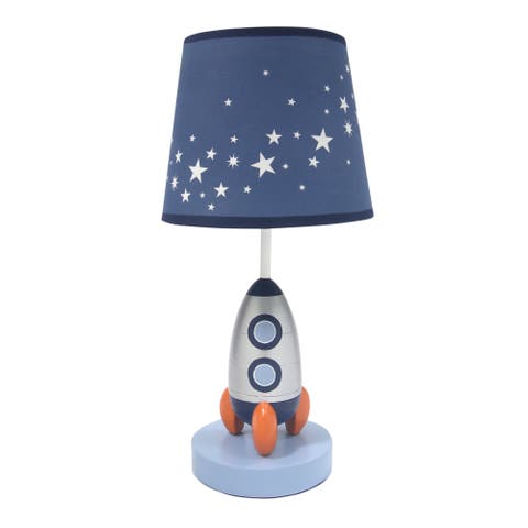 Milky Way Rocket Ship Nursery Lamp with Shade & Bulb