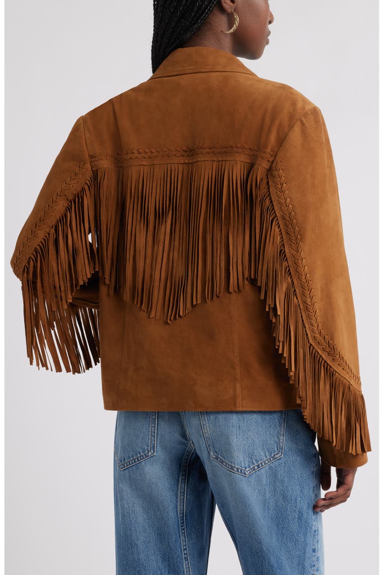 Fringe Suede Jacket, Alternate, color, TAN
