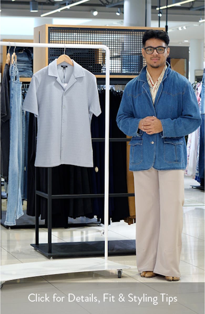 Felipe Textured Knit Cotton Blend Camp Shirt, sales video thumbnail