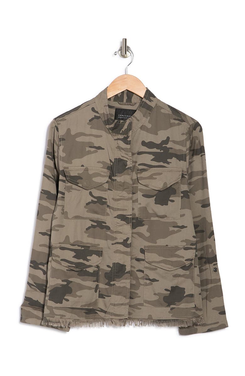 Sanctuary Fray Hem Utility Jacket, Alternate, color,