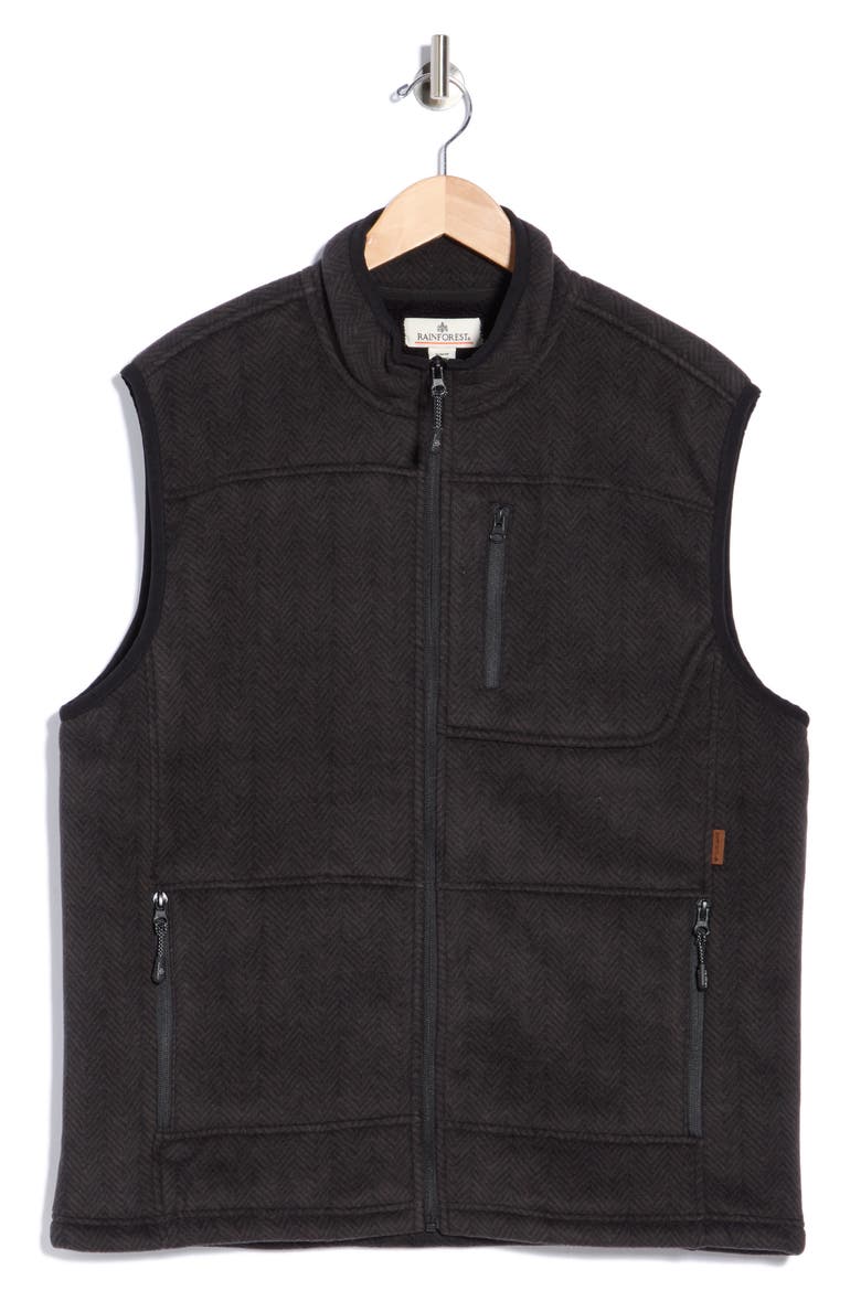 Mountaineer Fleece Vest, Alternate, color, CAVIAR/ OLIVE NIGHT CHEVRON