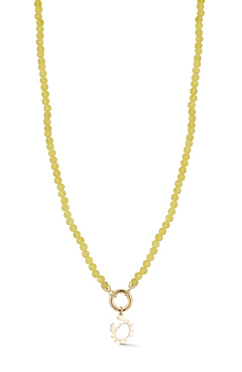 Beaded Crab Pendant Necklace