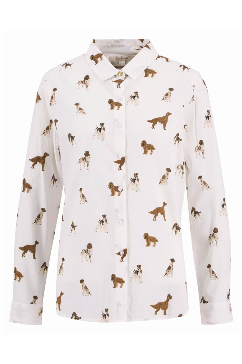 Safari Dog Print Button-Up Shirt, Alternate, color, WHITE MULTI DOG PRINT