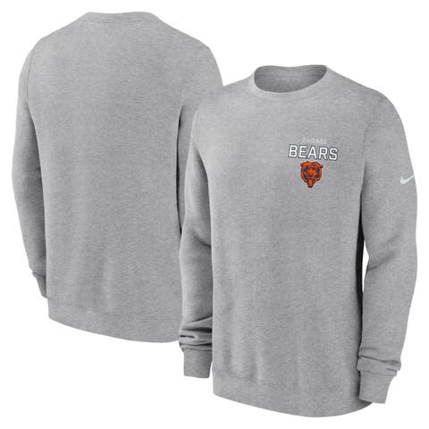Men's Nike Heather Gray Chicago Bears Primetime Club Fleece Pullover Sweatshirt