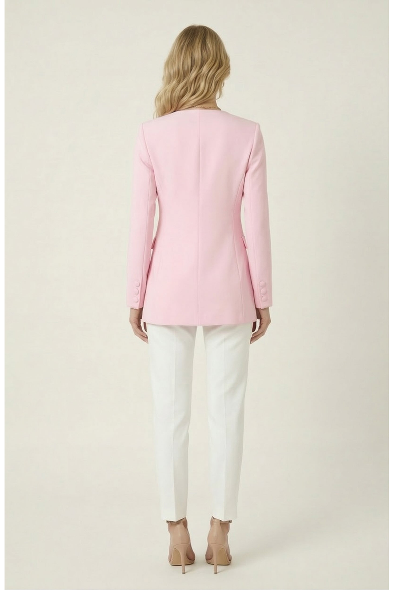 Rose Detail Blazer, Alternate, color, Pink