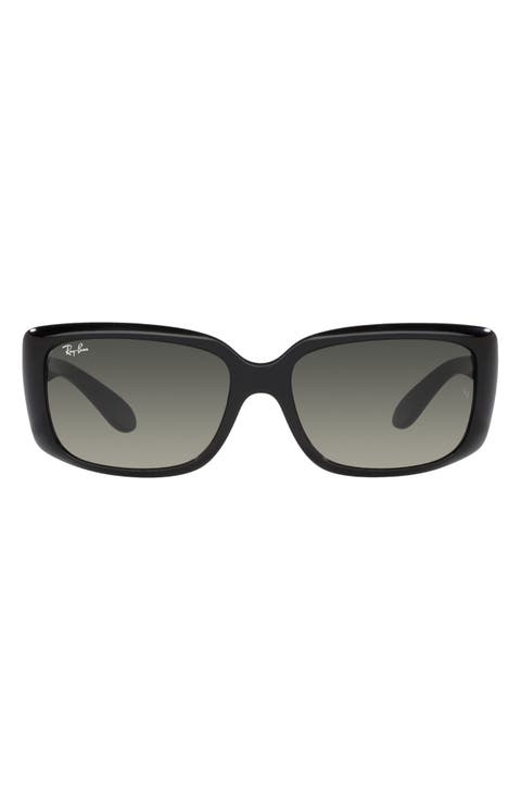 58mm Gradient Rectangular Sunglasses