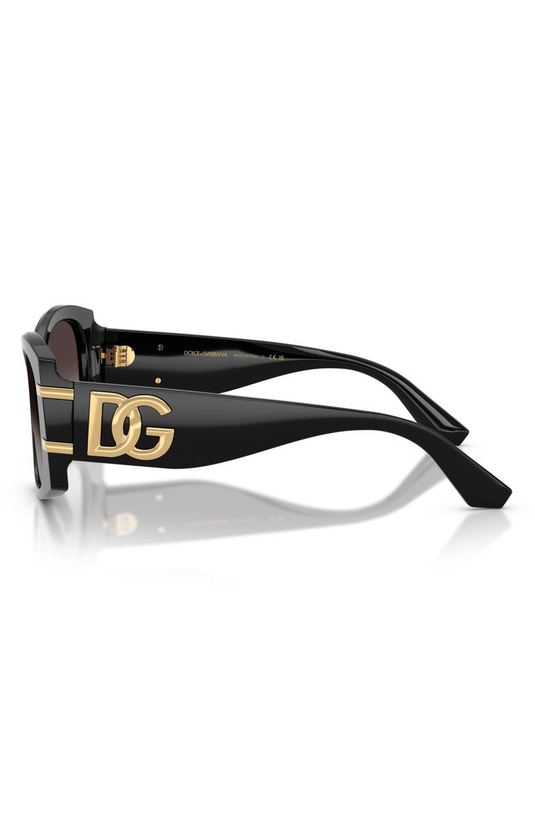 Dolce&Gabbana 54mm Gradient Butterfly Sunglasses, Alternate, color, Black / Grey Gradient Black