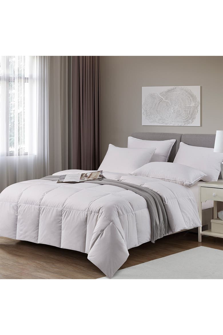 Kathy Ireland Light Warmth White Down Fiber Comforter, Main, color, WHITE