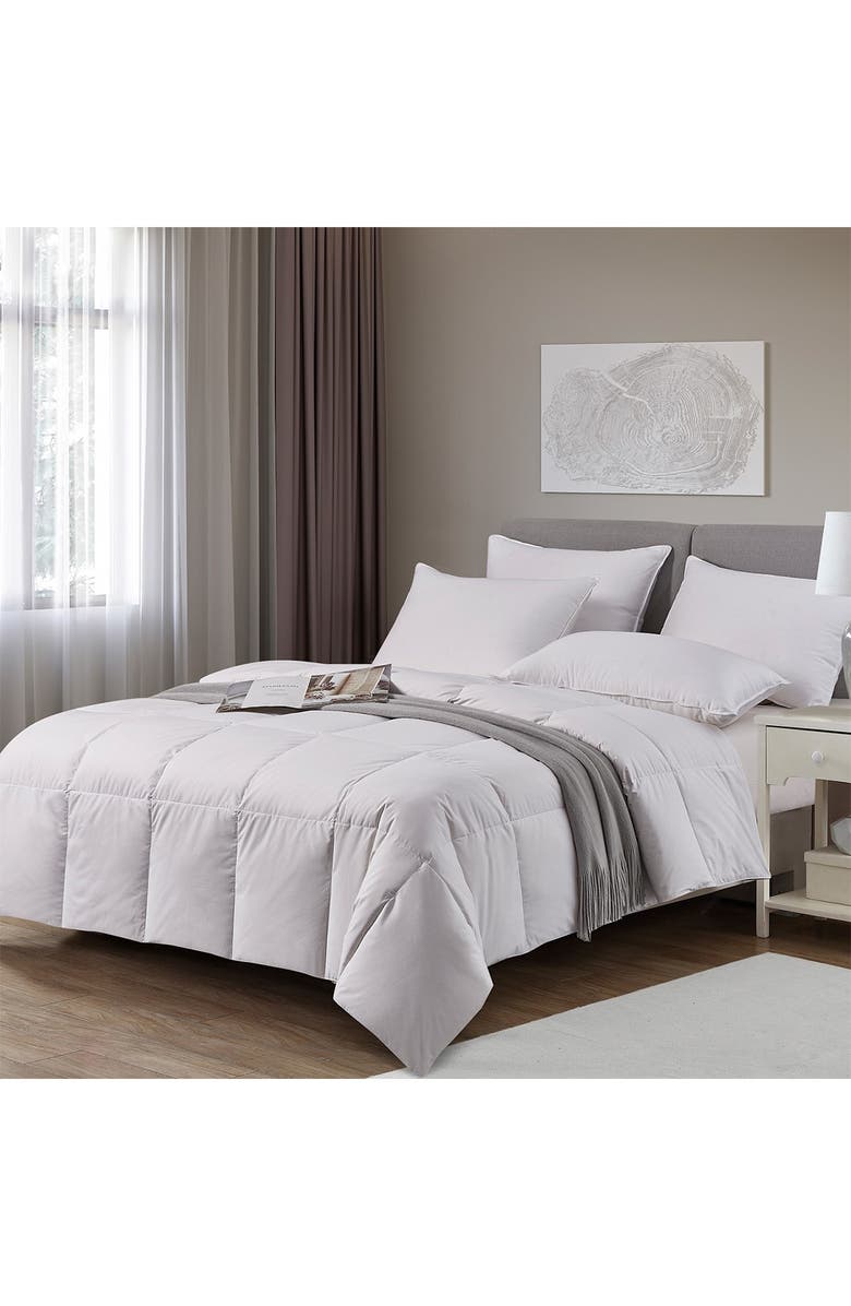 BLUE RIDGE HOME FASHIONS Kathy Ireland Light Warmth White Down Fiber Comforter, Main, color, White