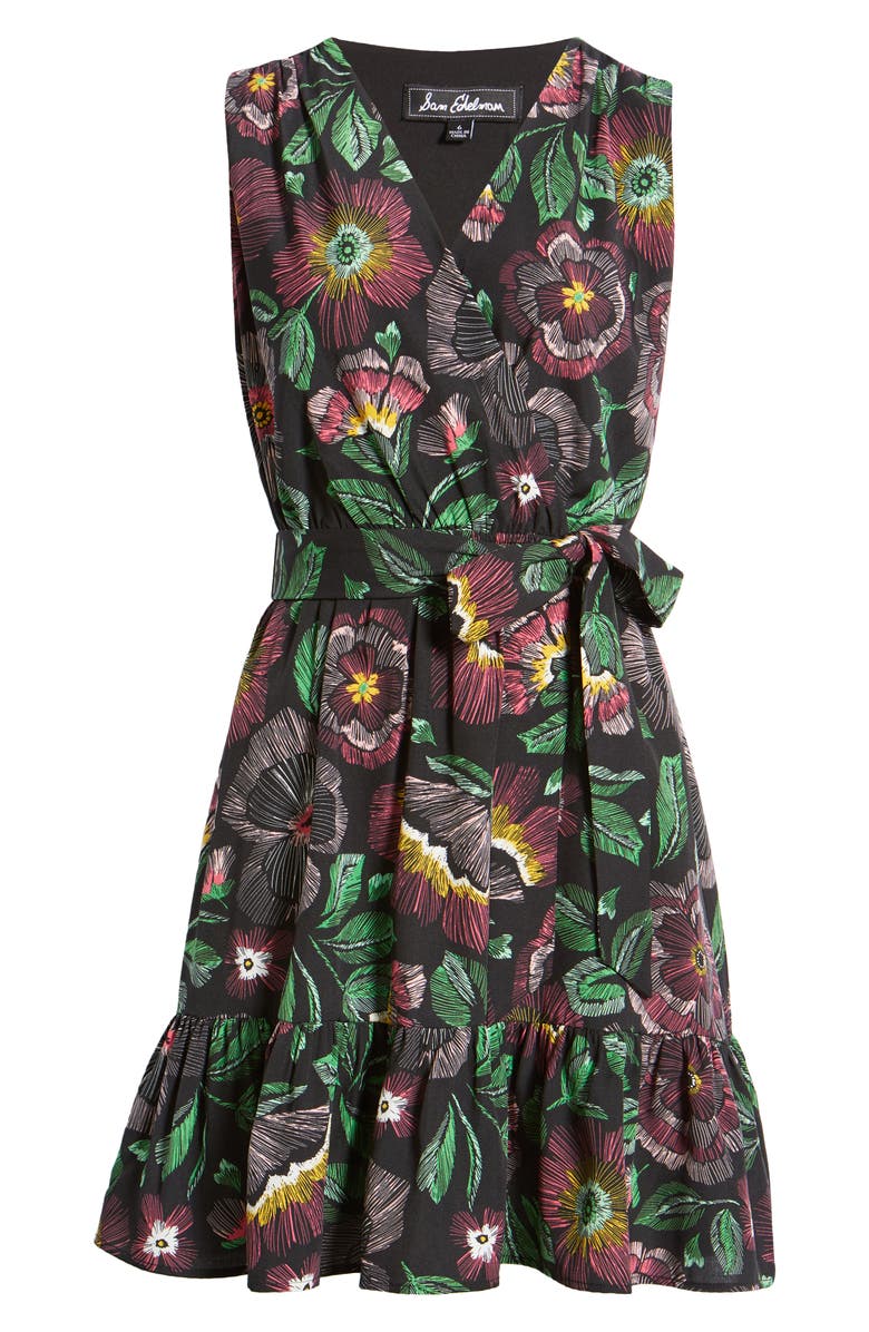 Sam Edelman Floral Print Tie Waist Sleeveless Dress, Alternate, color,