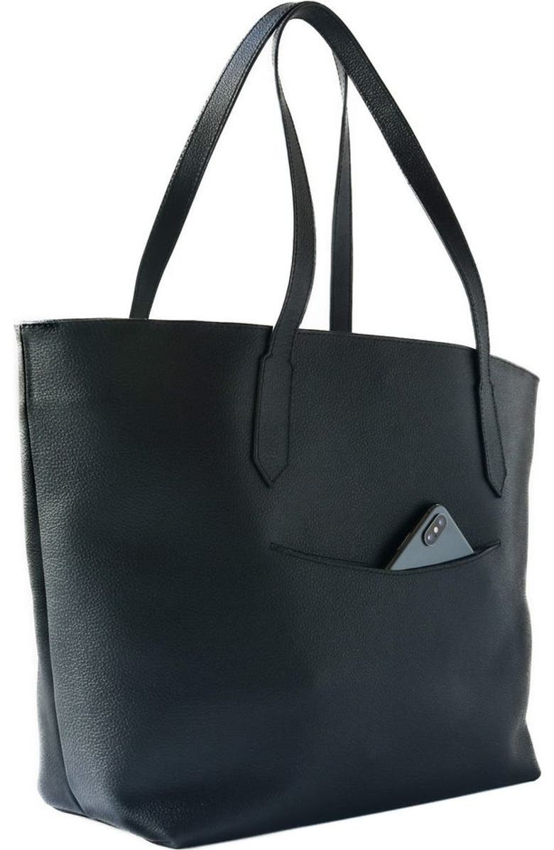 Tin Marin Martina Leather Tote, Alternate, color, Black