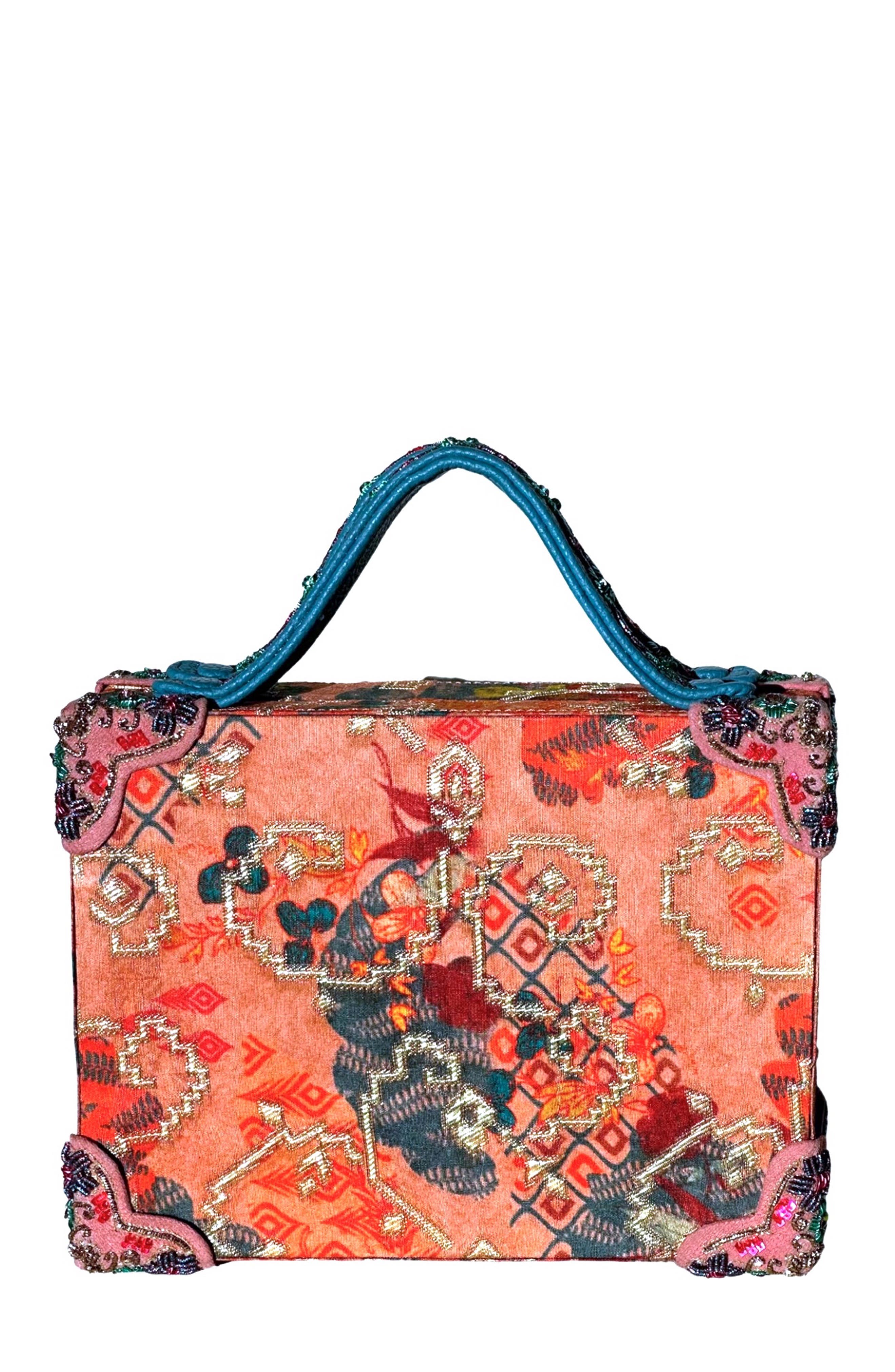 Simitri Brocade Briefcase Bag, Main, color, Pink