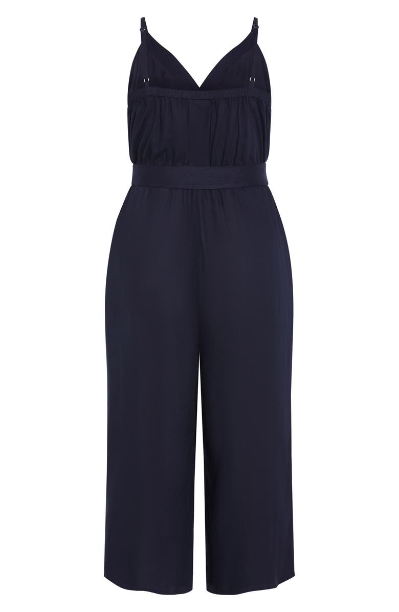 City Chic Lina Belted Jumpsuit, Alternate, color, Navy