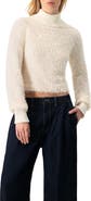 IVONNE Long Sleeve Fringe Blouse with Ribbed High Neck