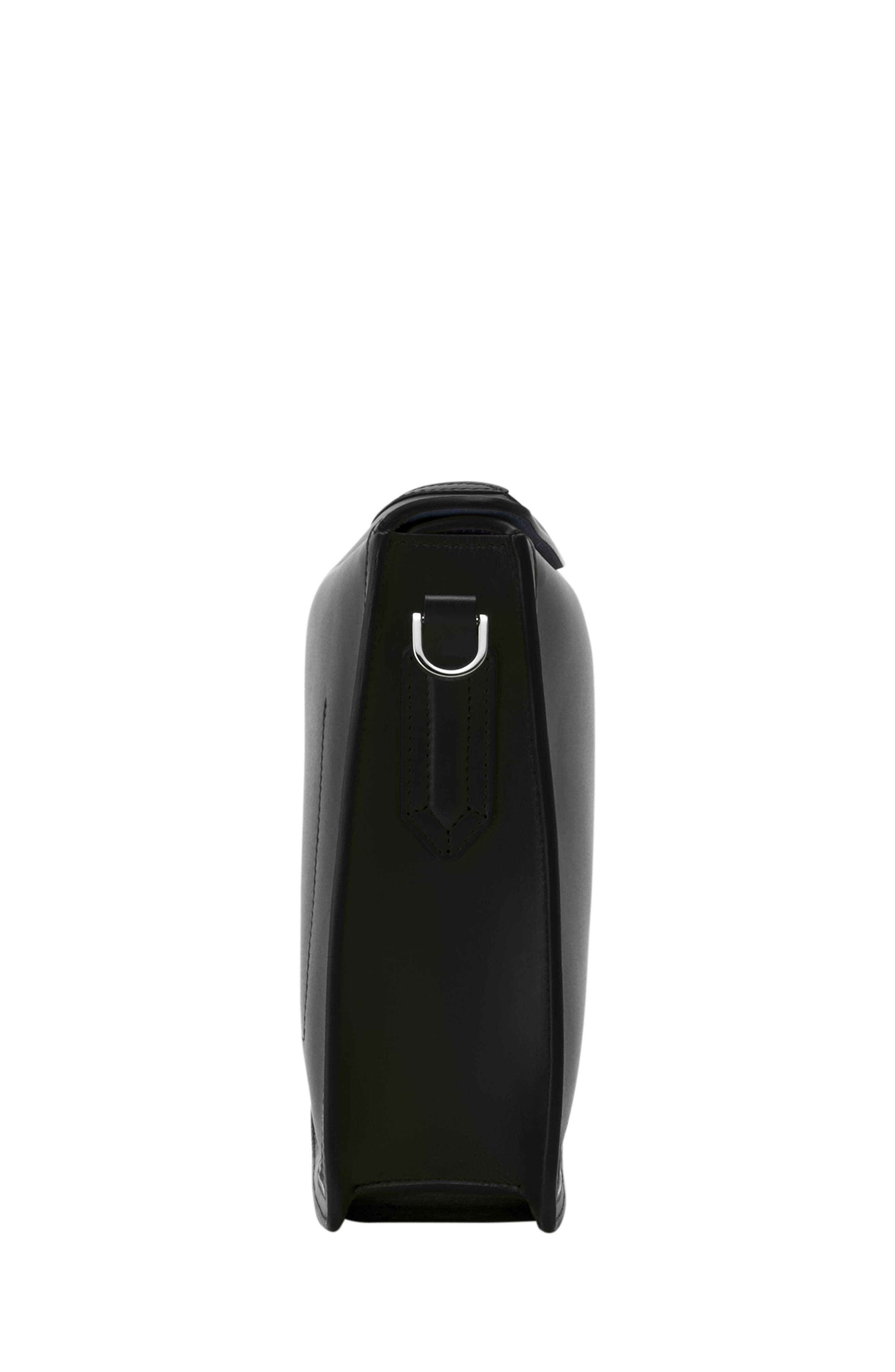 Lanvin Compagnon Asymmetrical Leather Clutch Bag, Alternate, color, Black