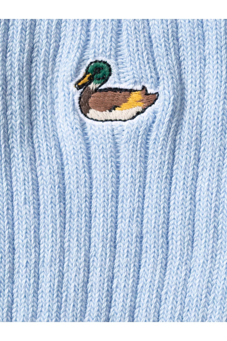 Duck Logo Ribbed Crew Socks, Alternate, color, Plain Light Blue