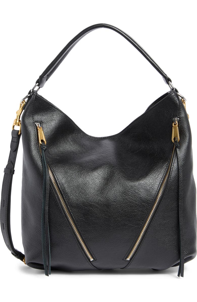 Rebecca Minkoff Moto Double Zip Hobo Shoulder Bag, Main, color,