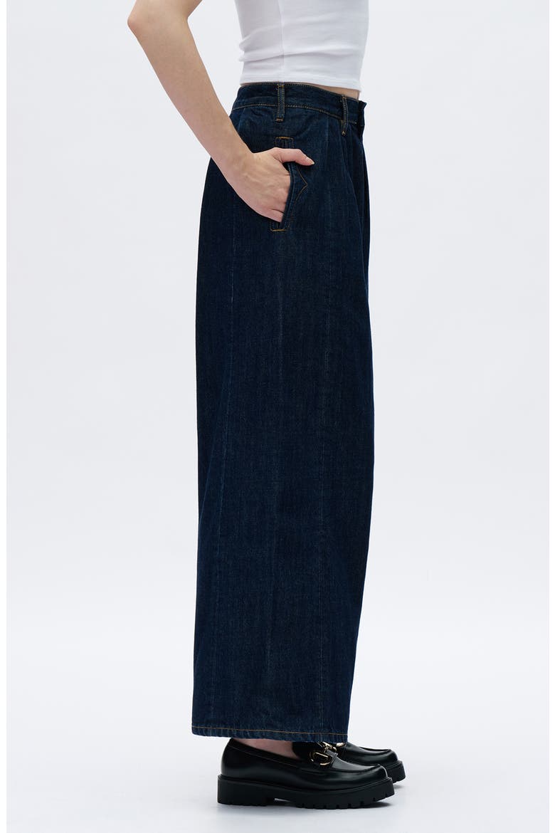 Pleated Super High Waist Ankle Wide Leg Jeans, Alternate, color, RINSE WASH