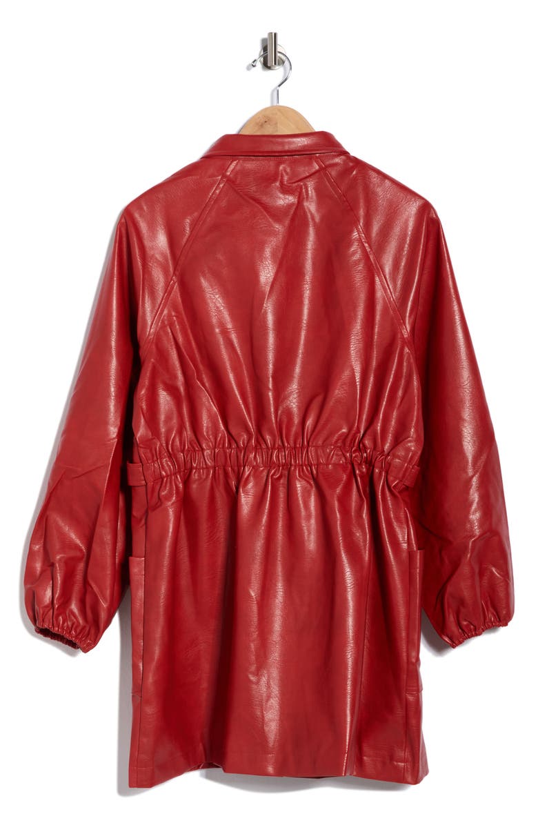 JACQUIE THE LABEL Bonrieux Faux Leather Shirtdress, Alternate, color, Red