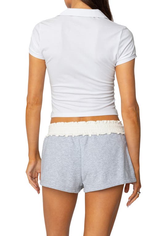 Edikted Launa Crop Polo In White