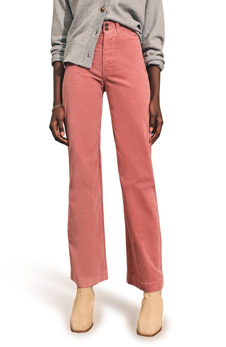 Faherty Corduroy Wide Leg Pants, Main, color, Mesa Rose