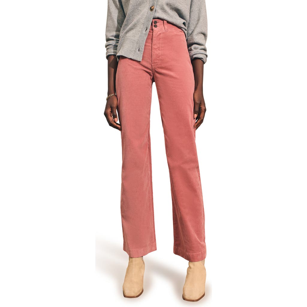 Faherty Corduroy Wide Leg Pants In Pink