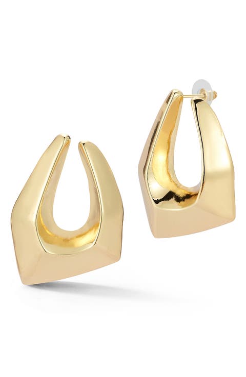 Geometric Frontal Hoop Earrings