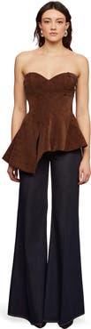 AMUR Augusta Bustier Peplum Top