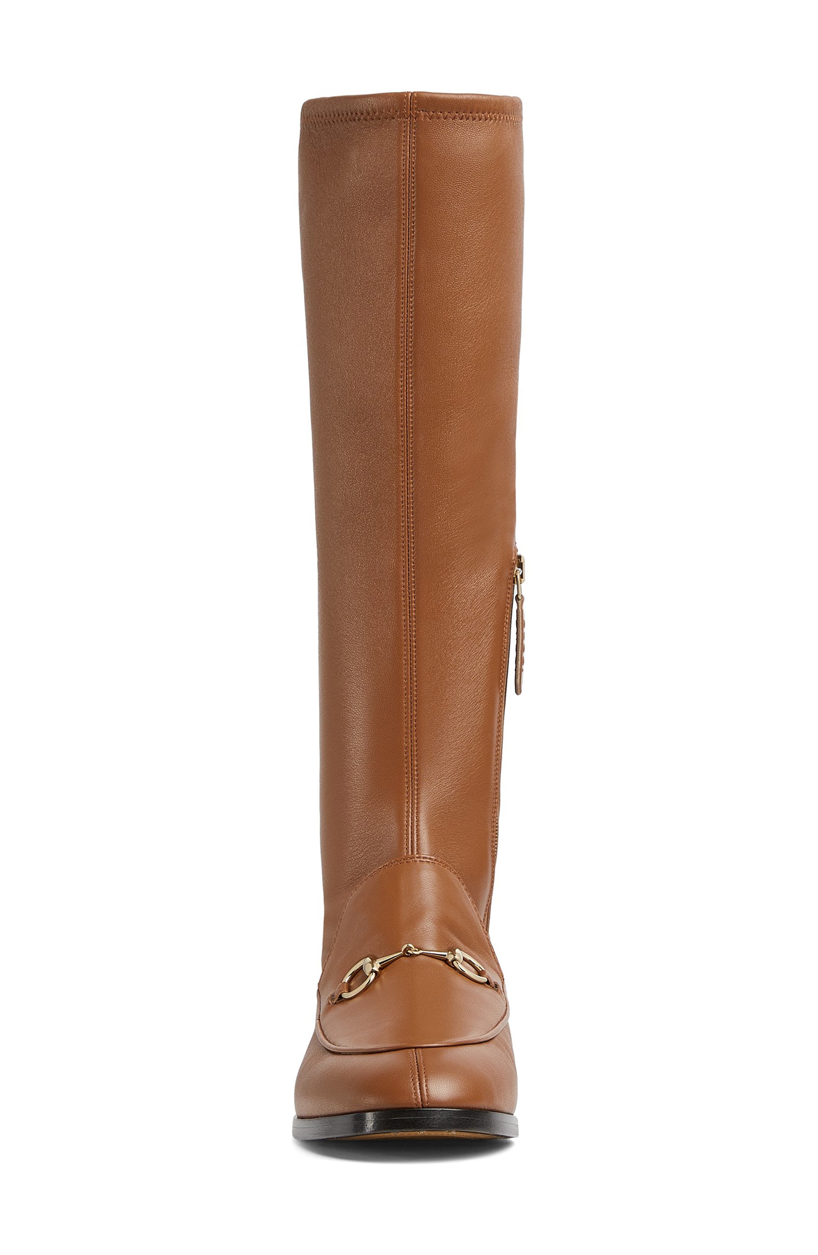 Gucci Jordaan Knee High Boot, Alternate, color, Brown