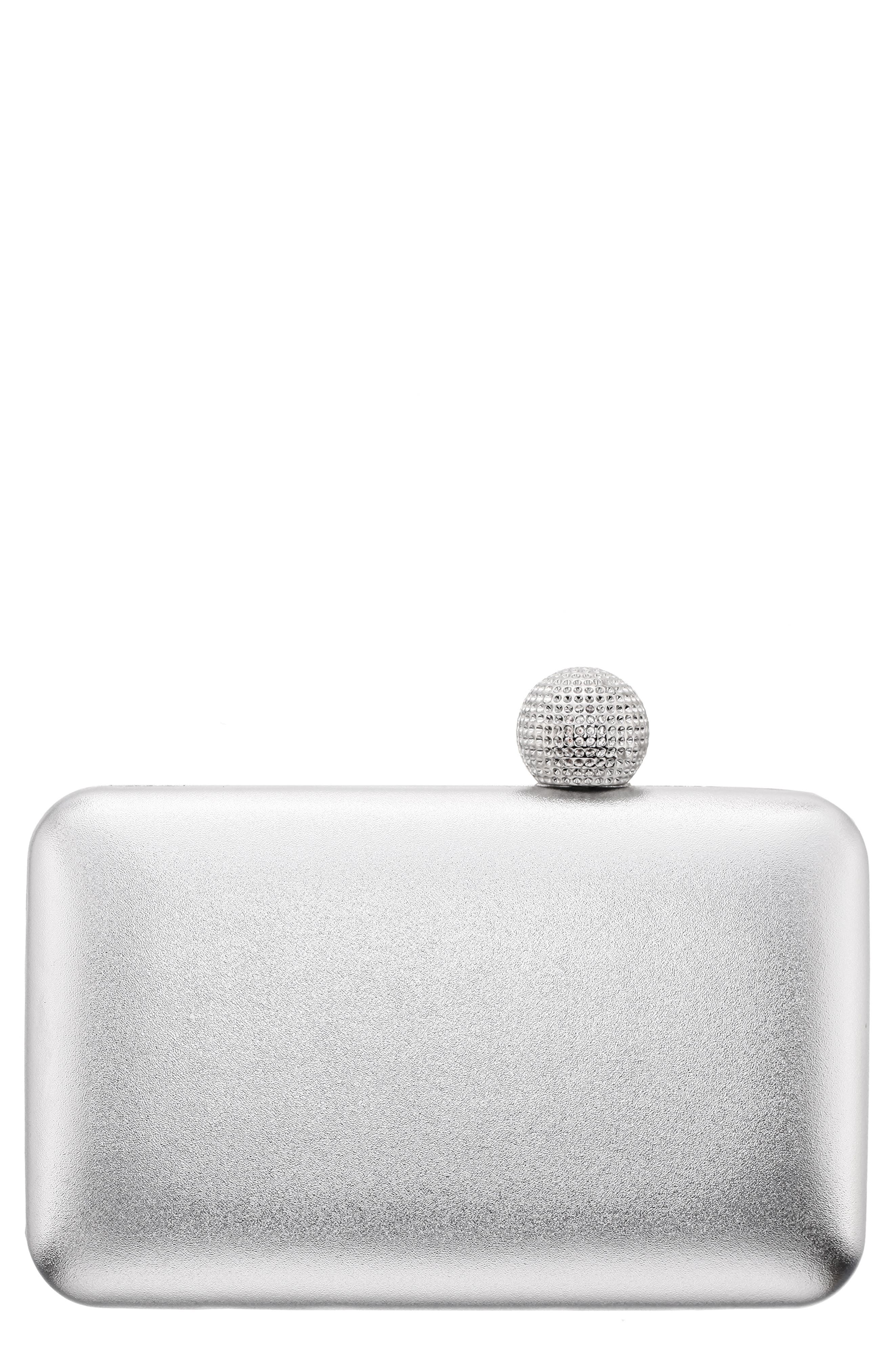Nina Kimberly Frame Clutch in Silver 