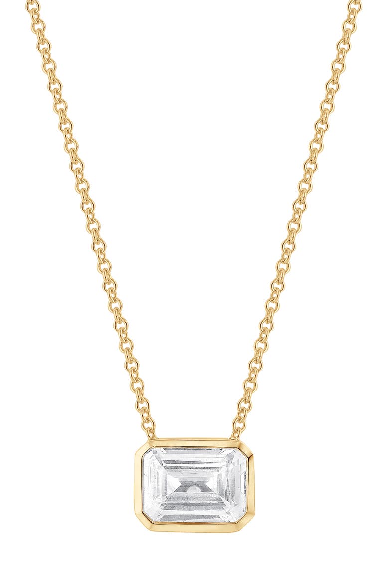 14K Gold Emerald Cut Lab-Created Diamond Pendant Necklace - .5ct, Alternate, color, 1.5 CTW YELLOW GOLD